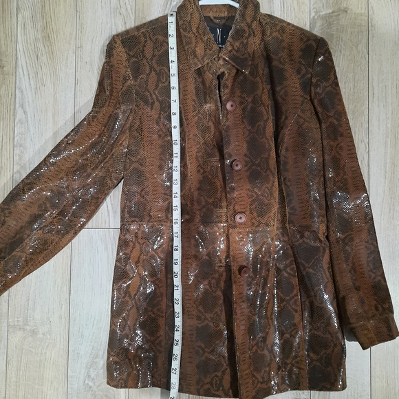 INC Internacional Concep  leather phython  snake print jacket - Picture 6 of 7